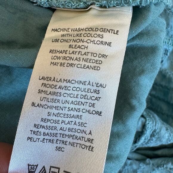 Free People Bella Boho Tie One Shoulder Cotton Maxi Dress Lace Mint Green Small - Picture 10 of 11